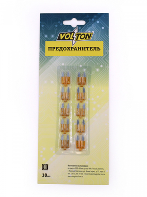 Предохранитель 5 А MINI с индикатором LED  "VOLTON" блистер 10 шт.
