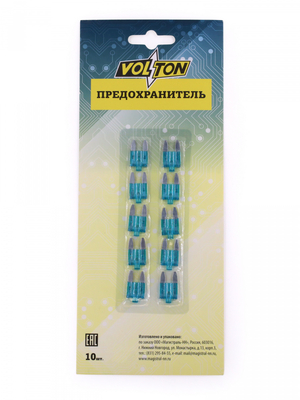 Предохранитель 15А MINI с  индикатором LED "VOLTON" блистер 10 шт.