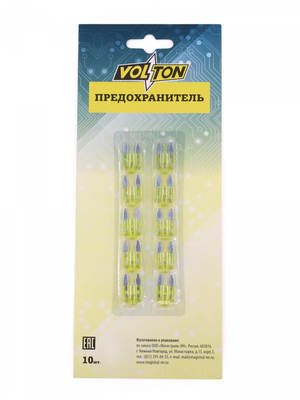 Предохранитель 20 А MINI с  индикатором LED "VOLTON" блистер 10 шт.