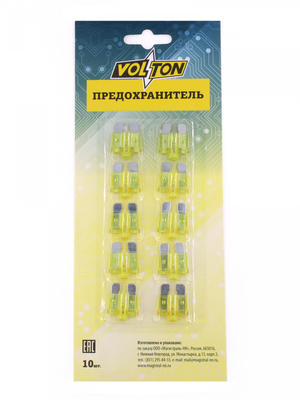 Предохранитель 20А NORMA с индикатором LED "VOLTON" блистер 10 шт.