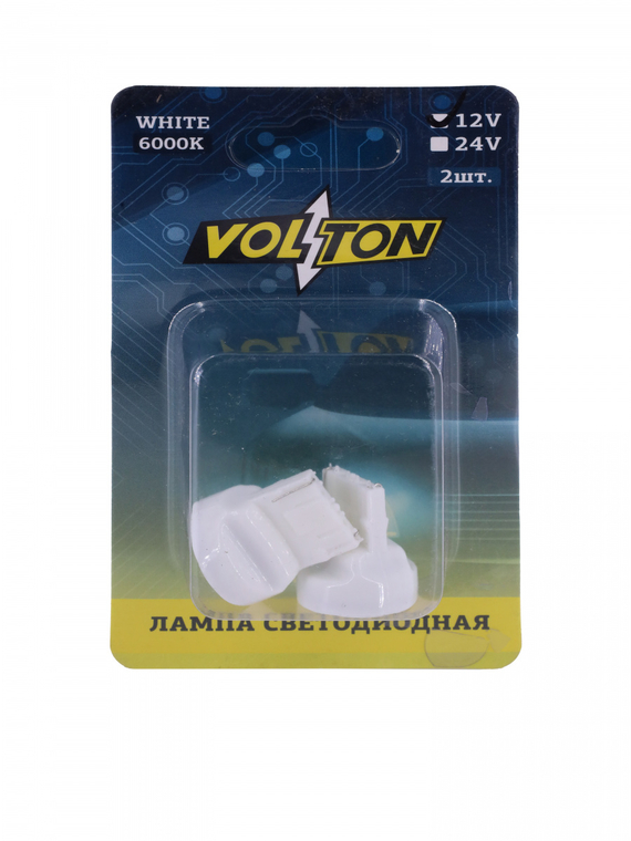 Лампа светодиодная T20 (W3*16D) 12V 22SMD 3014, 1 контакт блис. 2 шт. 